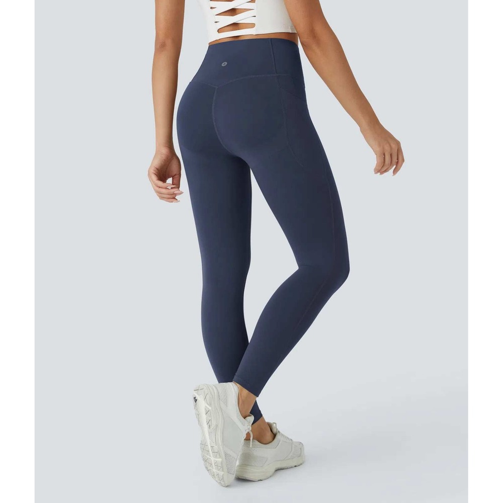 Halara UltraSculpt High Waist Butt Lift Tummy Control Pocket Legging Blue Large